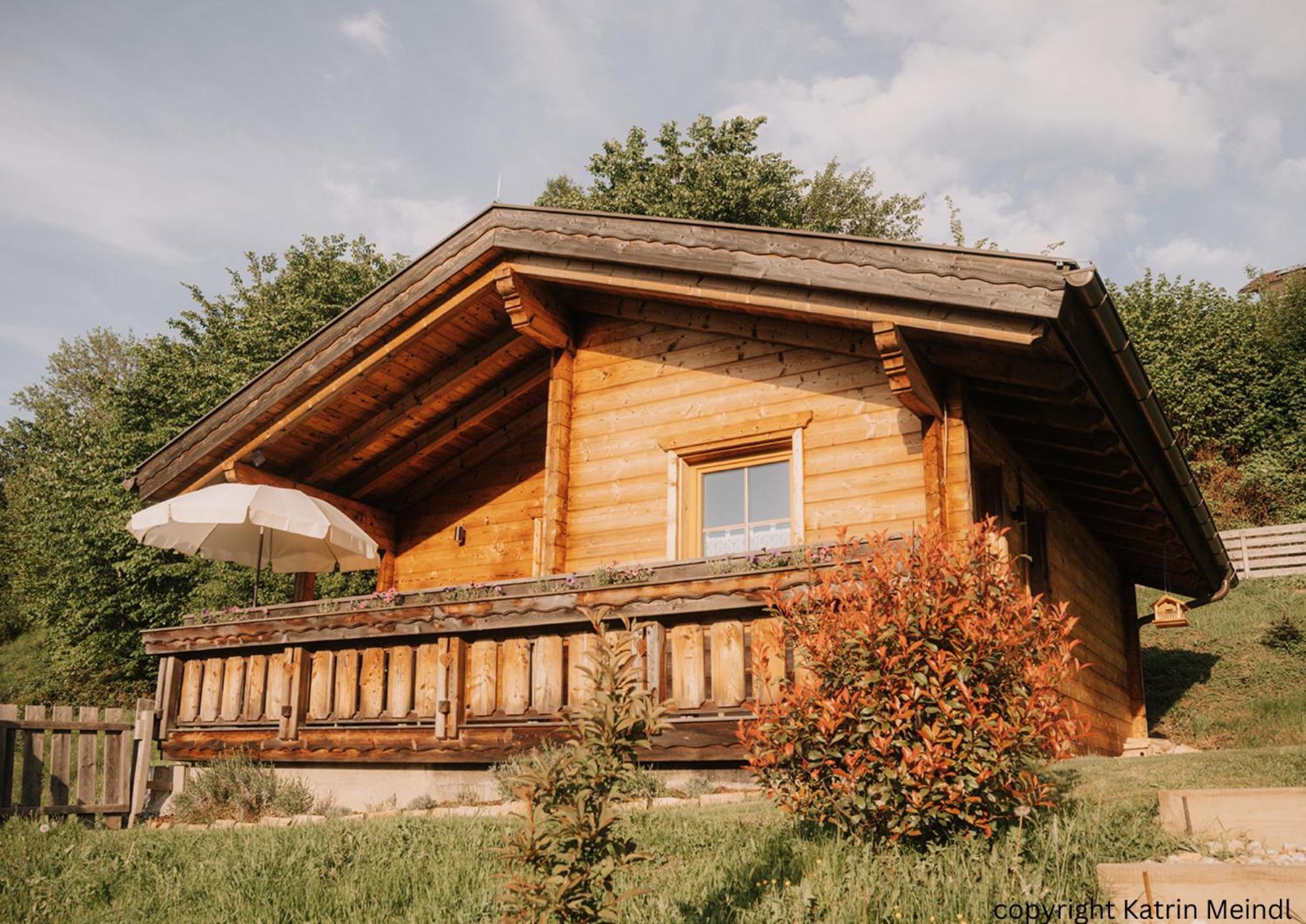 Das Paradieschen Edlitz - Stilvolles Blockhaus Mit Kamin Exterior photo